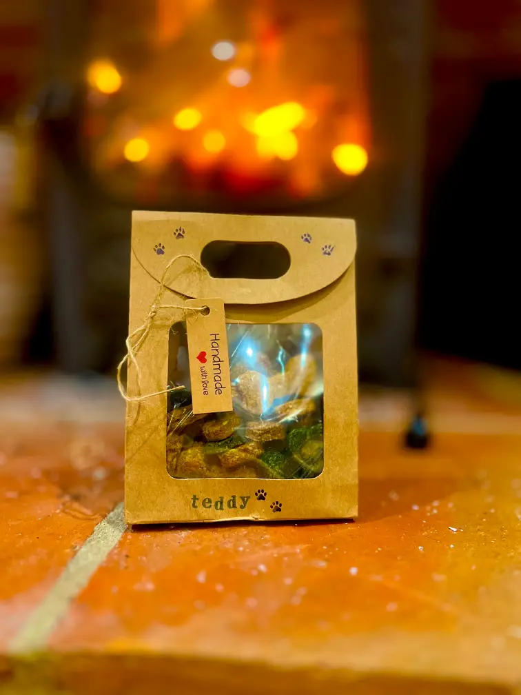 A bag of Sidney's Peanut Butter Paws treats